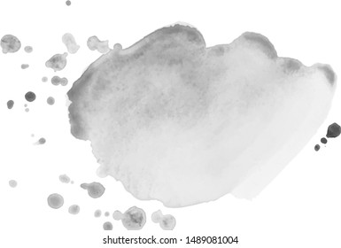Abstract watercolor grayscale background. Vector illustration. Grunge texture for cards and flyers design. A model for the creation of digital brushes