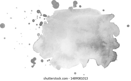 Abstract watercolor grayscale background. Vector illustration. Grunge texture for cards and flyers design. A model for the creation of digital brushes