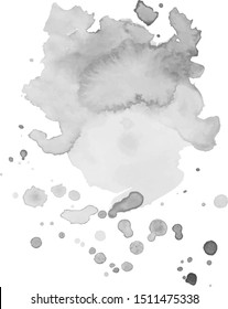 Abstract watercolor grayscale background. Vector illustration. Grunge texture for cards and flyers design. 