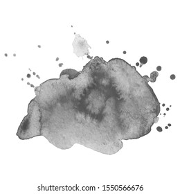 Abstract watercolor grayscale background. Vector illustration. Grunge texture for cards and flyers design. A model for the creation of digital brushes