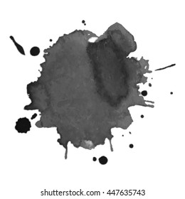 Abstract watercolor grayscale background. Vector illustration. Grunge texture for cards and flyers design. A model for the creation of digital brushes