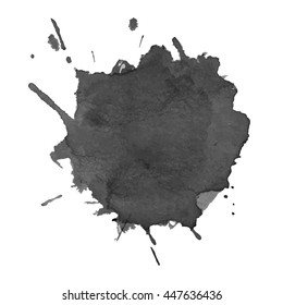 Abstract watercolor grayscale background. Vector illustration. Grunge texture for cards and flyers design. A model for the creation of digital brushes