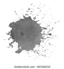 Abstract watercolor grayscale background. Vector illustration. Grunge texture for cards and flyers design. A model for the creation of digital brushes