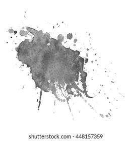 Abstract watercolor grayscale background. Vector illustration. Grunge texture for cards and flyers design. A model for the creation of digital brushes