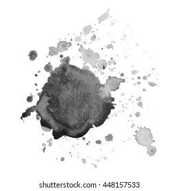 Abstract watercolor grayscale background. Vector illustration. Grunge texture for cards and flyers design. A model for the creation of digital brushes