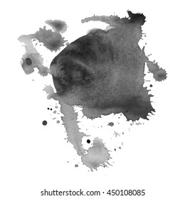 Abstract watercolor grayscale background. Vector illustration. Grunge texture for cards and flyers design. A model for the creation of digital brushes