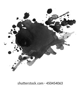 Abstract watercolor grayscale background. Vector illustration. Grunge texture for cards and flyers design. A model for the creation of digital brushes