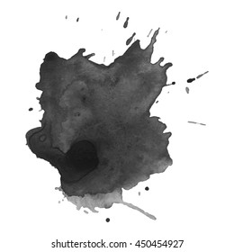 Abstract watercolor grayscale background. Vector illustration. Grunge texture for cards and flyers design. A model for the creation of digital brushes