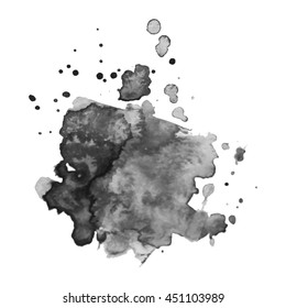 Abstract watercolor grayscale background. Vector illustration. Grunge texture for cards and flyers design. A model for the creation of digital brushes