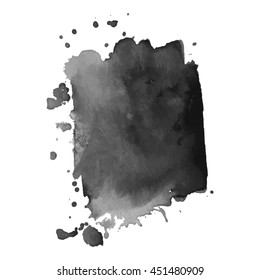 Abstract watercolor grayscale background. Vector illustration. Grunge texture for cards and flyers design. A model for the creation of digital brushes