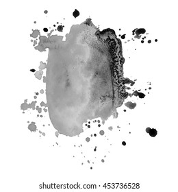 Abstract watercolor grayscale background. Vector illustration. Grunge texture for cards and flyers design. A model for the creation of digital brushes