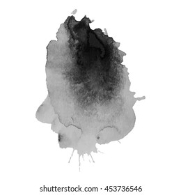 Abstract watercolor grayscale background. Vector illustration. Grunge texture for cards and flyers design. A model for the creation of digital brushes