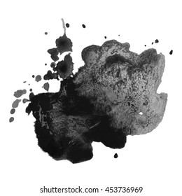 Abstract watercolor grayscale background. Vector illustration. Grunge texture for cards and flyers design. A model for the creation of digital brushes
