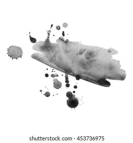 Abstract watercolor grayscale background. Vector illustration. Grunge texture for cards and flyers design. A model for the creation of digital brushes