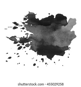 Abstract watercolor grayscale background. Vector illustration. Grunge texture for cards and flyers design. A model for the creation of digital brushes