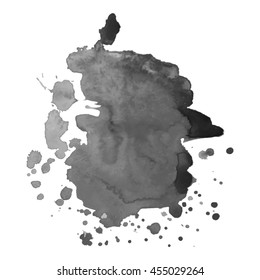 Abstract watercolor grayscale background. Vector illustration. Grunge texture for cards and flyers design. A model for the creation of digital brushes