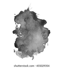 Abstract watercolor grayscale background. Vector illustration. Grunge texture for cards and flyers design. A model for the creation of digital brushes