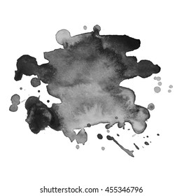 Abstract watercolor grayscale background. Vector illustration. Grunge texture for cards and flyers design. A model for the creation of digital brushes