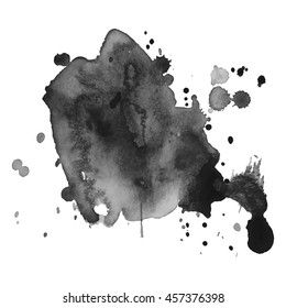 Abstract watercolor grayscale background. Vector illustration. Grunge texture for cards and flyers design. A model for the creation of digital brushes