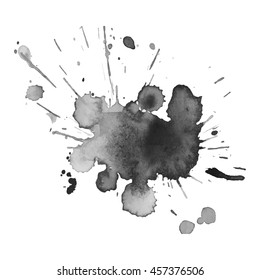 Abstract watercolor grayscale background. Vector illustration. Grunge texture for cards and flyers design. A model for the creation of digital brushes