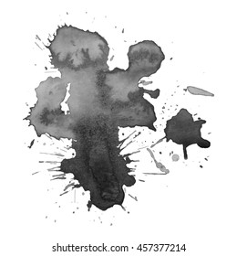 Abstract watercolor grayscale background. Vector illustration. Grunge texture for cards and flyers design. A model for the creation of digital brushes