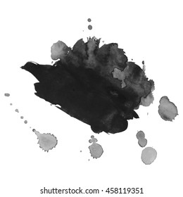 Abstract watercolor grayscale background. Vector illustration. Grunge texture for cards and flyers design. A model for the creation of digital brushes