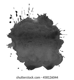 Abstract watercolor grayscale background. Vector illustration. Grunge texture for cards and flyers design. A model for the creation of digital brushes