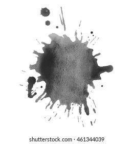 Abstract watercolor grayscale background. Vector illustration. Grunge texture for cards and flyers design. A model for the creation of digital brushes