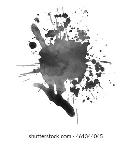 Abstract watercolor grayscale background. Vector illustration. Grunge texture for cards and flyers design. A model for the creation of digital brushes