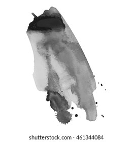 Abstract watercolor grayscale background. Vector illustration. Grunge texture for cards and flyers design. A model for the creation of digital brushes