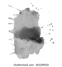 Abstract watercolor grayscale background. Vector illustration. Grunge texture for cards and flyers design. A model for the creation of digital brushes