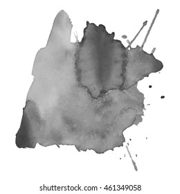 Abstract watercolor grayscale background. Vector illustration. Grunge texture for cards and flyers design. A model for the creation of digital brushes