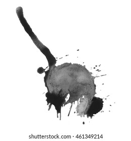 Abstract watercolor grayscale background. Vector illustration. Grunge texture for cards and flyers design. A model for the creation of digital brushes