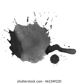 Abstract watercolor grayscale background. Vector illustration. Grunge texture for cards and flyers design. A model for the creation of digital brushes