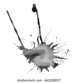 Abstract watercolor grayscale background. Vector illustration. Grunge texture for cards and flyers design. A model for the creation of digital brushes