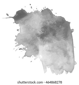 Abstract watercolor grayscale background. Vector illustration. Grunge texture for cards and flyers design. A model for the creation of digital brushes