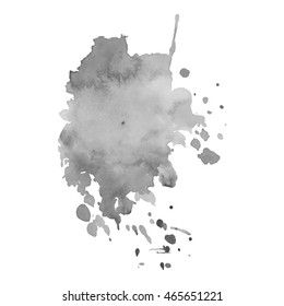 Abstract watercolor grayscale background. Vector illustration. Grunge texture for cards and flyers design. A model for the creation of digital brushes