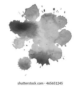 Abstract watercolor grayscale background. Vector illustration. Grunge texture for cards and flyers design. A model for the creation of digital brushes