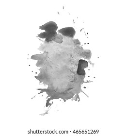 Abstract watercolor grayscale background. Vector illustration. Grunge texture for cards and flyers design. A model for the creation of digital brushes
