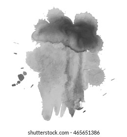 Abstract watercolor grayscale background. Vector illustration. Grunge texture for cards and flyers design. A model for the creation of digital brushes
