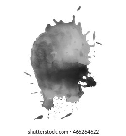 Abstract watercolor grayscale background. Vector illustration. Grunge texture for cards and flyers design. A model for the creation of digital brushes