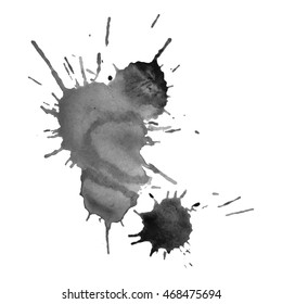 Abstract watercolor grayscale background. Vector illustration. Grunge texture for cards and flyers design. A model for the creation of digital brushes