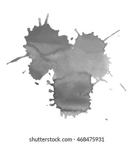 Abstract watercolor grayscale background. Vector illustration. Grunge texture for cards and flyers design. A model for the creation of digital brushes