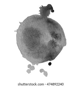 Abstract watercolor grayscale background. Vector illustration. Grunge texture for cards and flyers design. A model for the creation of digital brushes