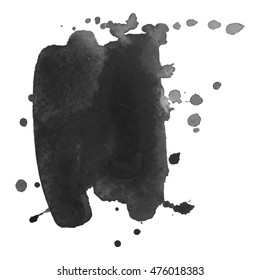 Abstract watercolor grayscale background. Vector illustration. Grunge texture for cards and flyers design. A model for the creation of digital brushes