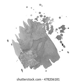 Abstract watercolor grayscale background. Vector illustration. Grunge texture for cards and flyers design. A model for the creation of digital brushes