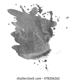 Abstract watercolor grayscale background. Vector illustration. Grunge texture for cards and flyers design. A model for the creation of digital brushes