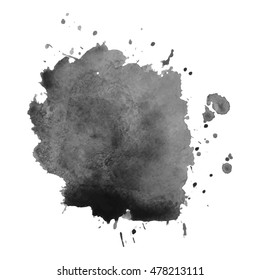 Abstract watercolor grayscale background. Vector illustration. Grunge texture for cards and flyers design. A model for the creation of digital brushes