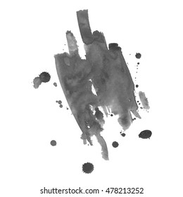 Abstract watercolor grayscale background. Vector illustration. Grunge texture for cards and flyers design. A model for the creation of digital brushes