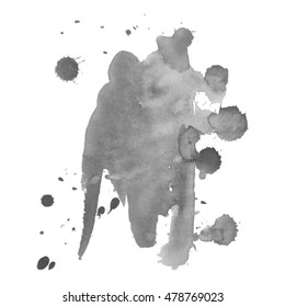 Abstract watercolor grayscale background. Vector illustration. Grunge texture for cards and flyers design. A model for the creation of digital brushes